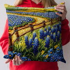 Bluebonnet Trail Quilted Cushion Cover printed cushion cover