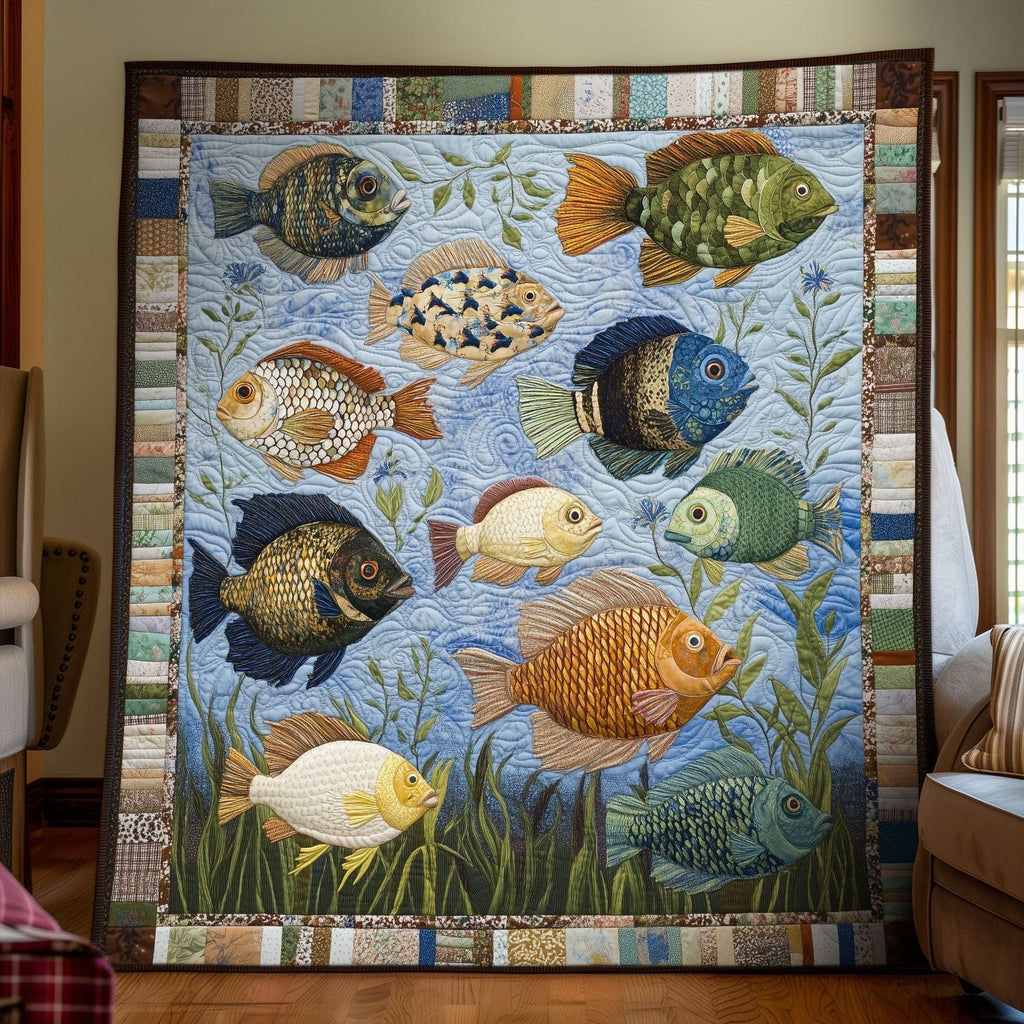 Bluegill Reflections Quilted Blanket printed blanket