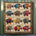 Bluegill Springs Quilted Blanket printed blanket