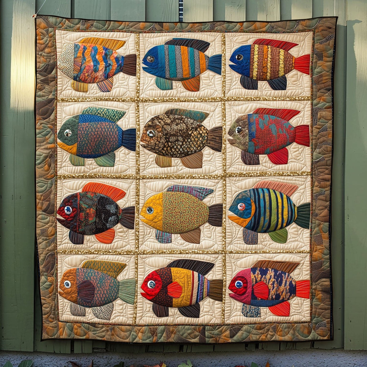 Bluegill Springs Quilted Blanket printed blanket