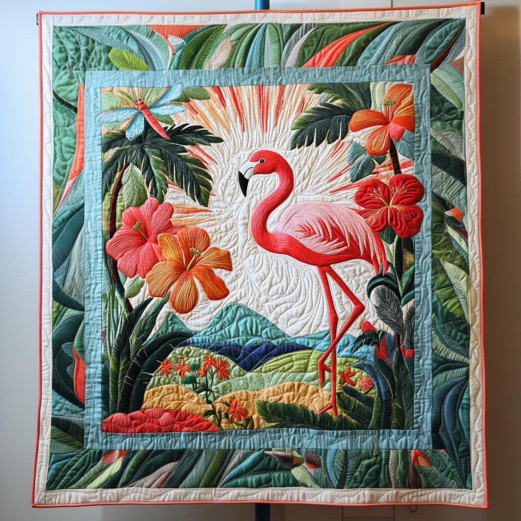 Blush in the Tropics Quilted Blanket printed blanket