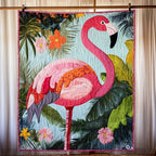 Blushing Bird Quilted Blanket printed blanket
