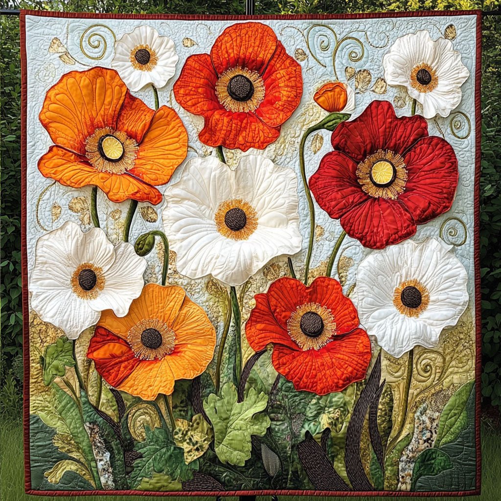 Blushing Bloom Quilted Blanket printed blanket