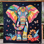 Bohemian Elephant Dream Quilted Blanket printed blanket