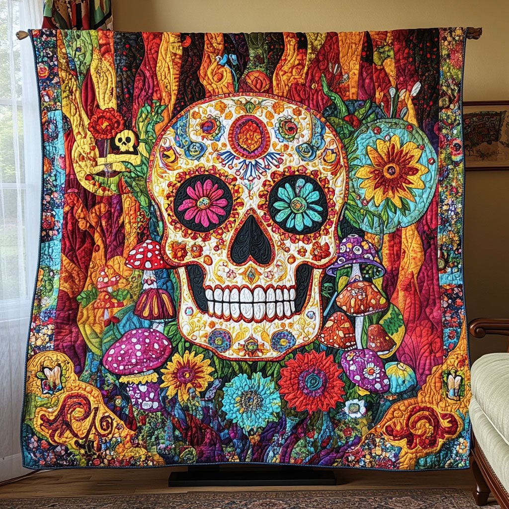 Boho Blaze Quilted Blanket printed blanket