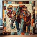 Boho Bliss Elephant Quilted Blanket printed blanket