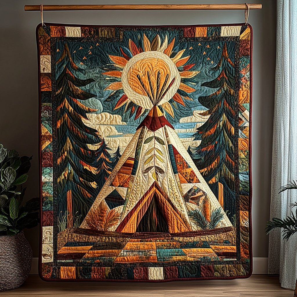 Boho Chic Quilted Blanket printed blanket