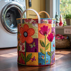 Boho Path Quilted Laundry Hamper printed laundry hamper