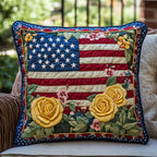 Bold Blooms of Liberty Quilted Cushion Cover printed cushion cover