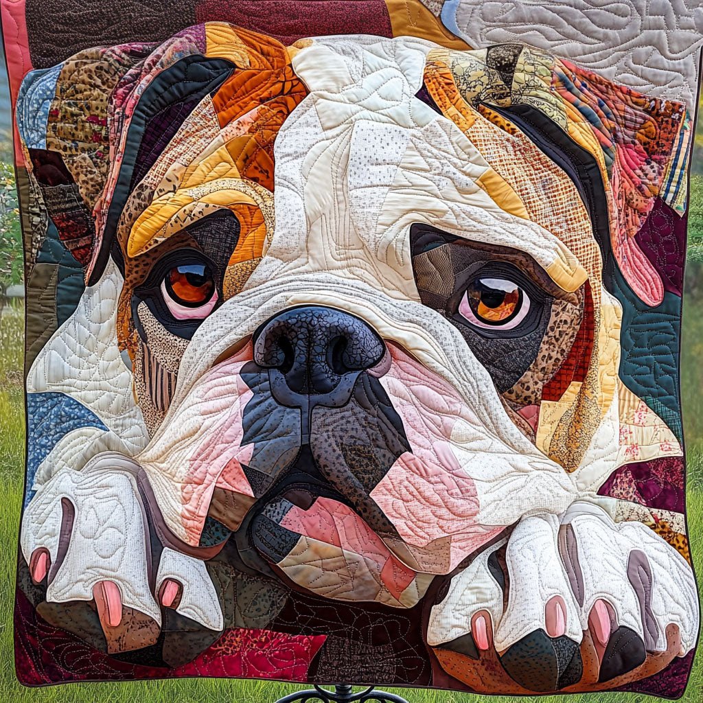 Bold Bulldog Quilted Blanket printed blanket