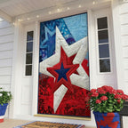 Bold Star Quilted Door Curtain printed door curtain