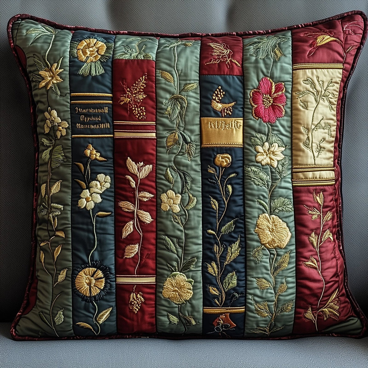 Book Charm Quilted Cushion Cover printed cushion cover