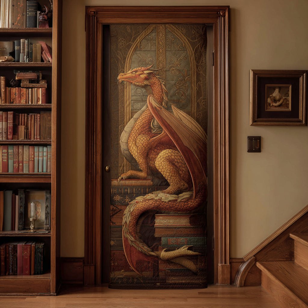 Book Dragon Quilted Door Curtain printed door curtain