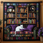 Bookcase Quilted Blanket printed blanket