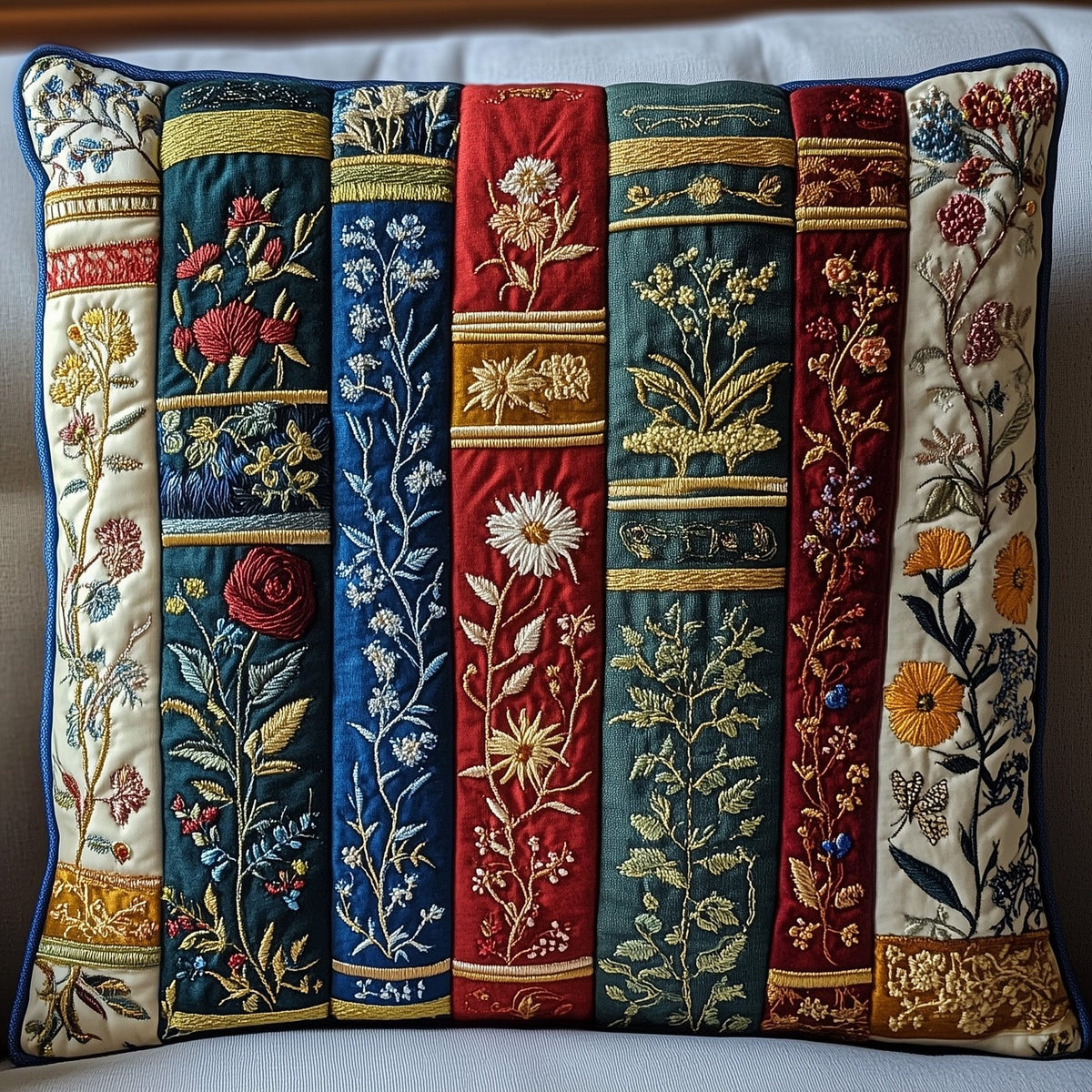 Bookish Quilted Cushion Cover printed cushion cover