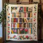 Books and Blooms Quilted Blanket printed blanket