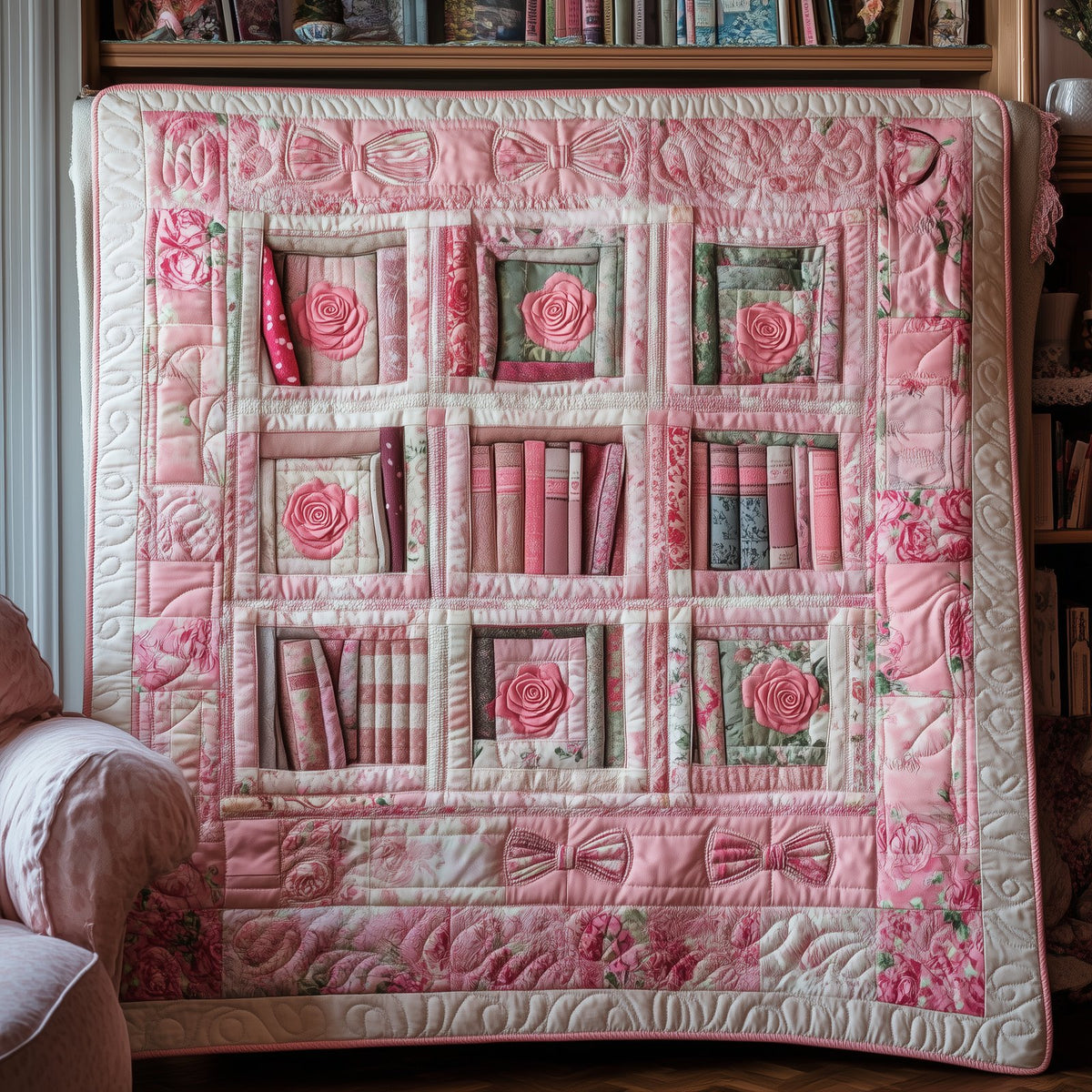 Books Are My Love Language Quilted Blanket printed blanket