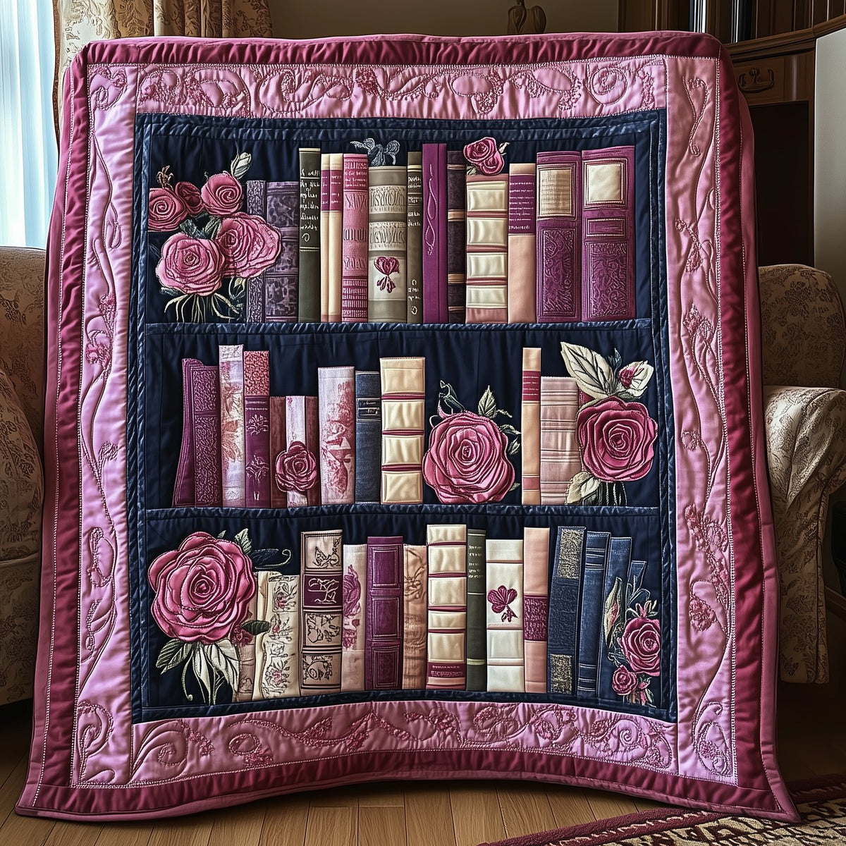 Books Are My Love Language Quilted Blanket printed blanket