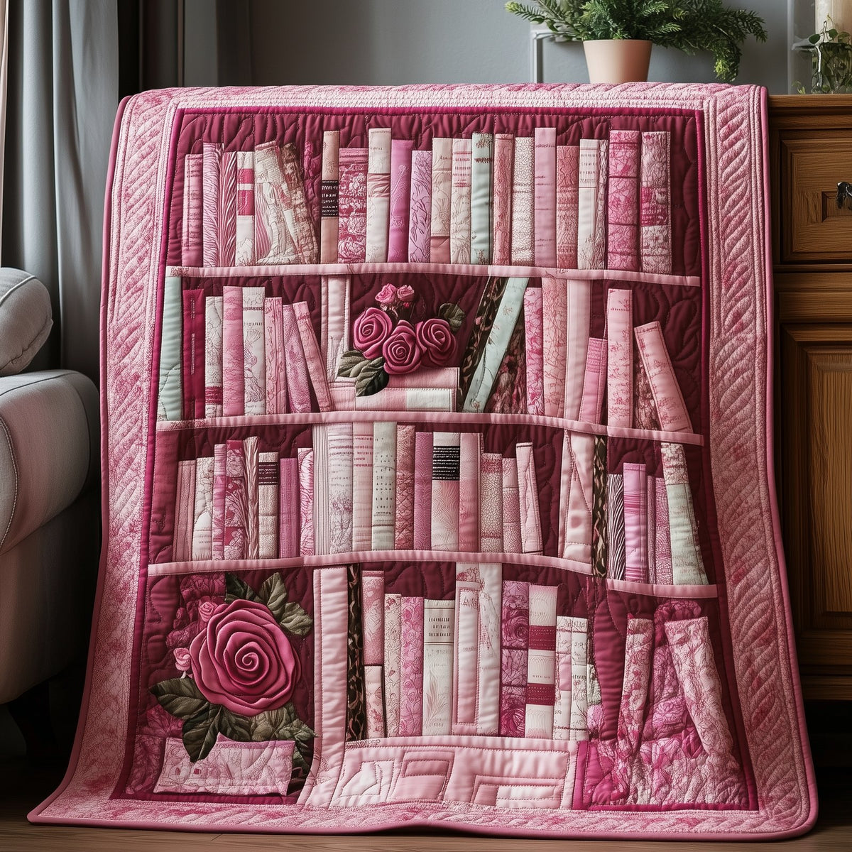 Books Are My Love Language Quilted Blanket printed blanket
