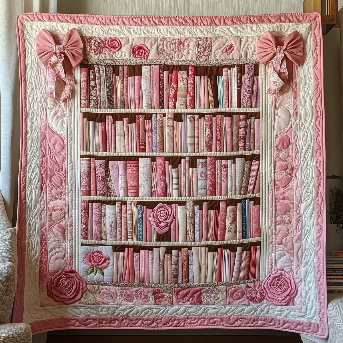 Books Are My Love Language Quilted Blanket printed blanket