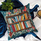 Bookworm Bliss Quilted Cushion Cover printed cushion cover