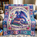 Bookworm Dragon Quilted Blanket printed blanket