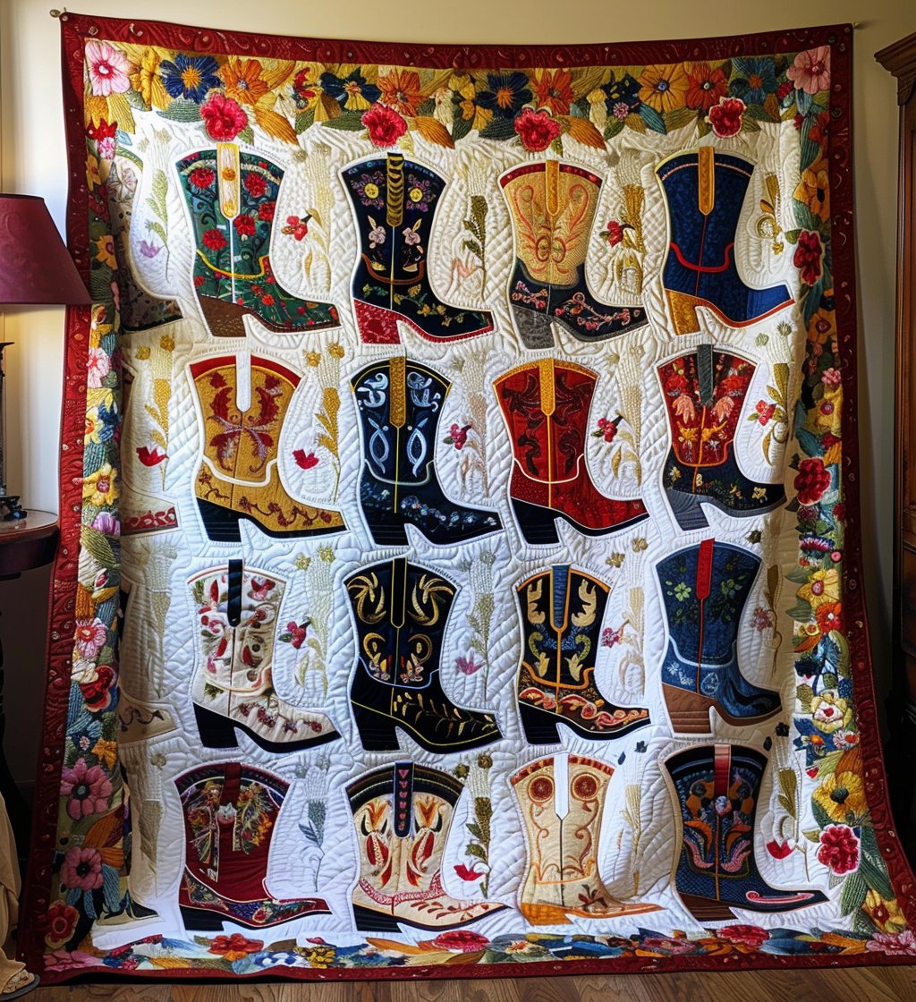 Boot Scooting Beauty Quilted Blanket printed blanket