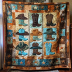Boots and Buckles Quilted Blanket printed blanket