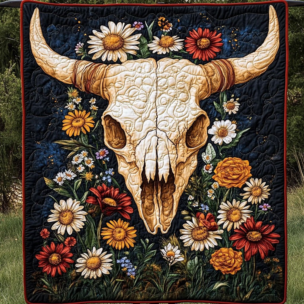 Boots and Skull Quilted Blanket printed blanket