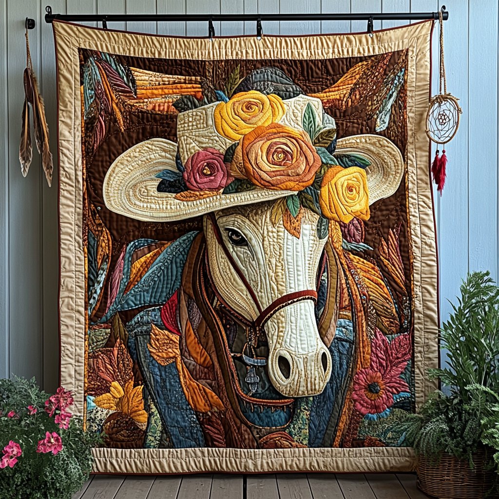 Boots and Spurs Quilted Blanket printed blanket