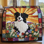Border Collie Quilted Blanket printed blanket