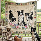 Border Collie Quilted Blanket printed blanket
