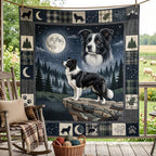 Border Collie Quilted Blanket printed blanket