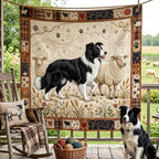 Border Collie Quilted Blanket printed blanket