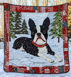 Boston Buddy Quilted Blanket printed blanket