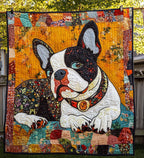 Boston Paws Quilted Blanket printed blanket