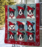 Boston Terrier Bliss Quilted Blanket printed blanket
