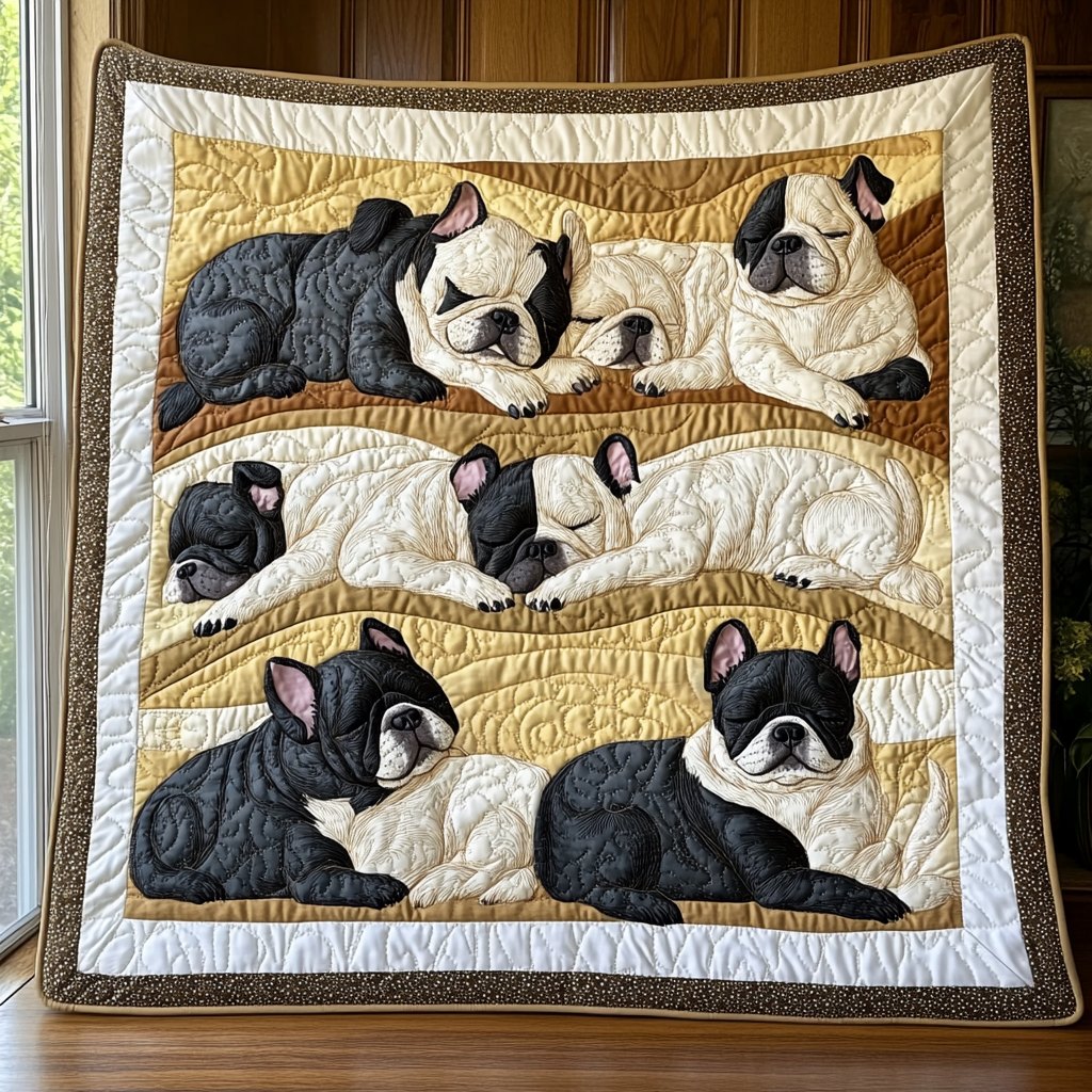 Boulevard Bulldog Quilted Blanket printed blanket