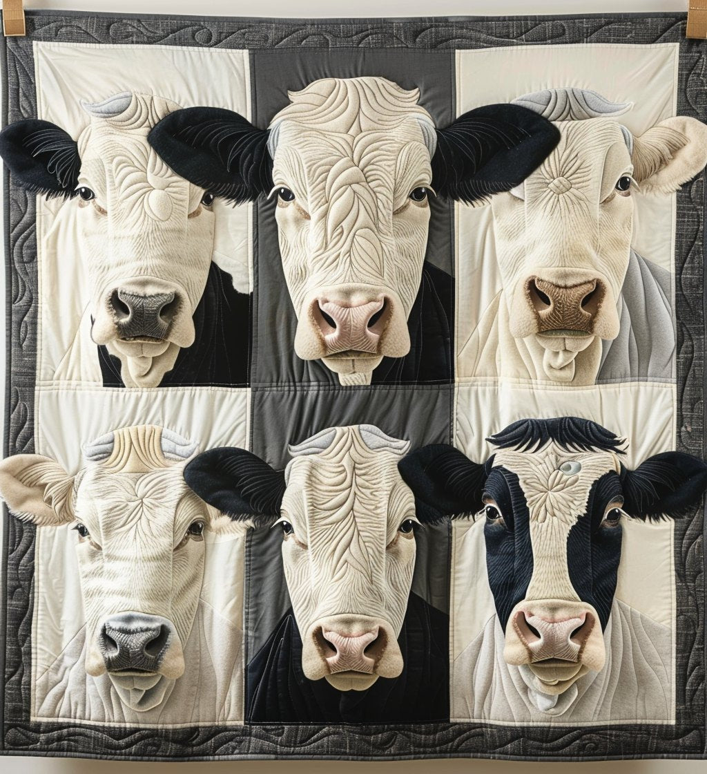 Bovine Beauty Quilted Blanket printed blanket