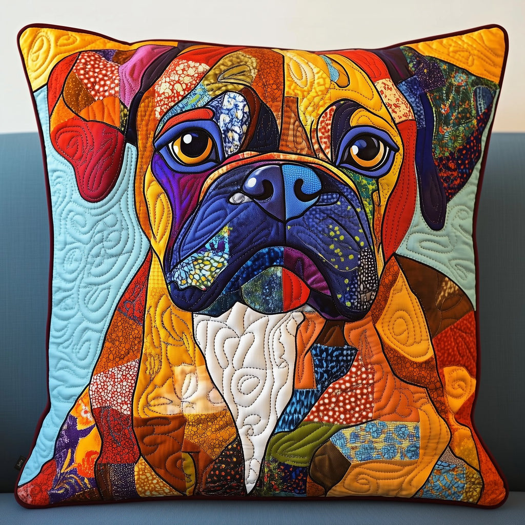 Boxer Dog Quilted Cushion Cover printed cushion cover