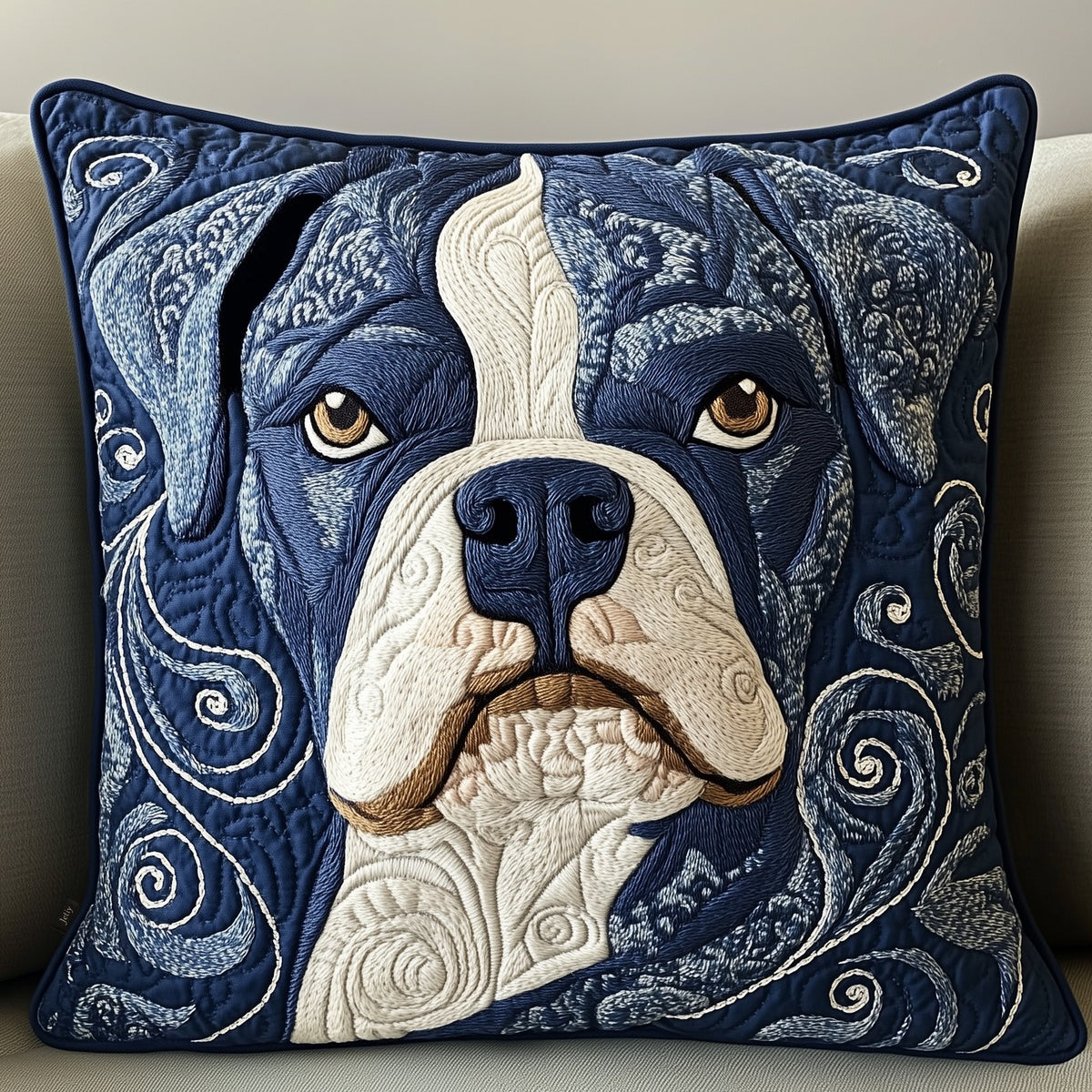Boxer Dog Quilted Cushion Cover printed cushion cover