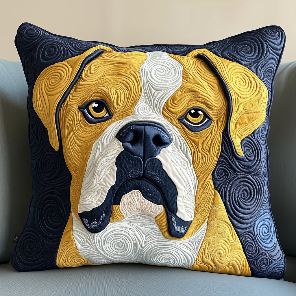 Boxer Dog Quilted Cushion Cover printed cushion cover