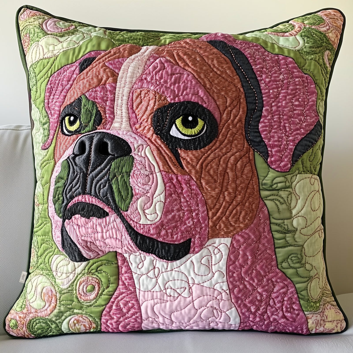 Boxer Dog Quilted Cushion Cover printed cushion cover