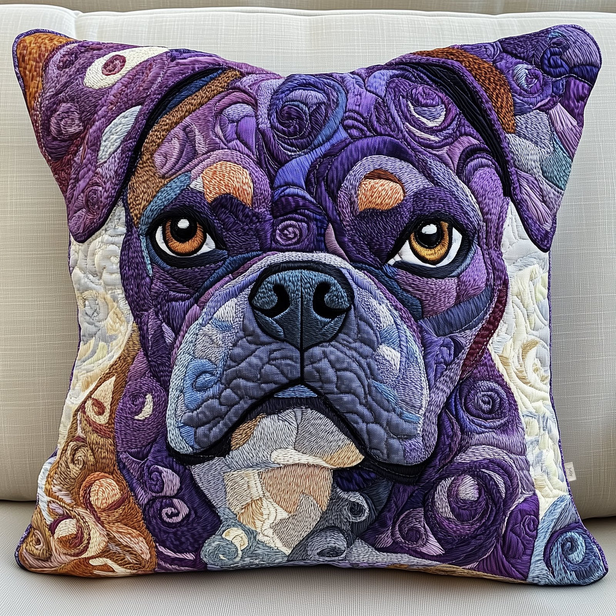 Boxer Dog Quilted Cushion Cover printed cushion cover