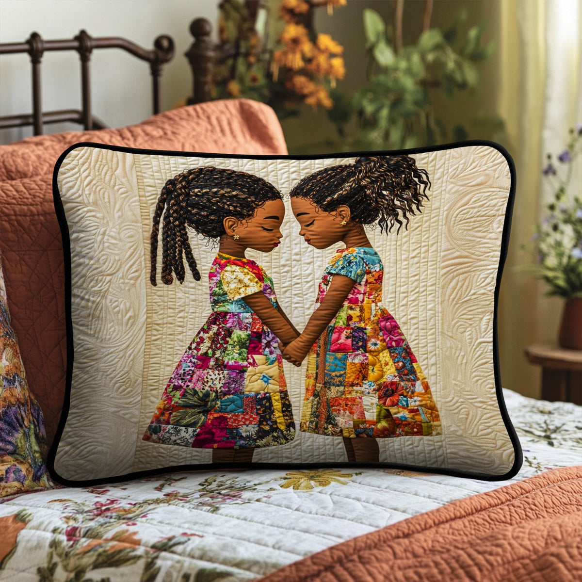 Braided Souls Quilted Bedding Cushion Cover printed cushion cover