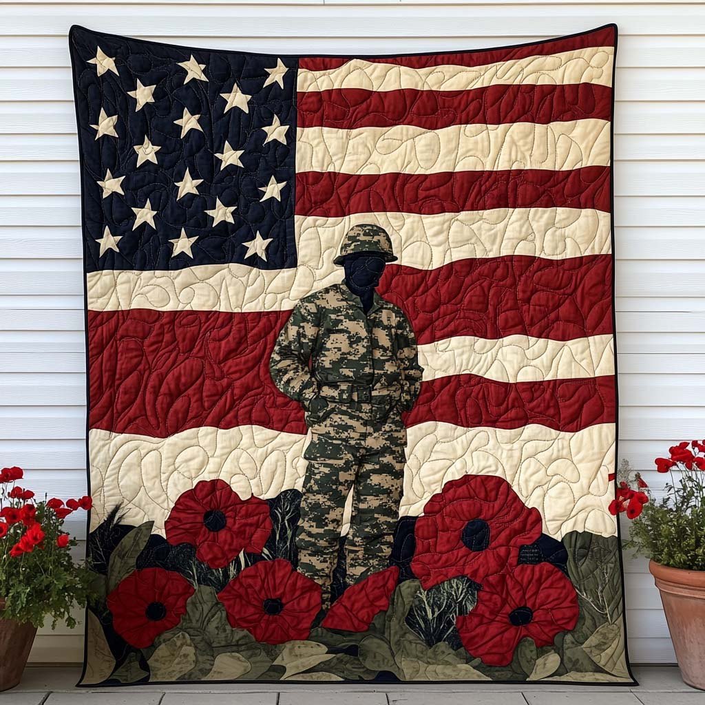 Brave and Bold Quilted Blanket printed blanket