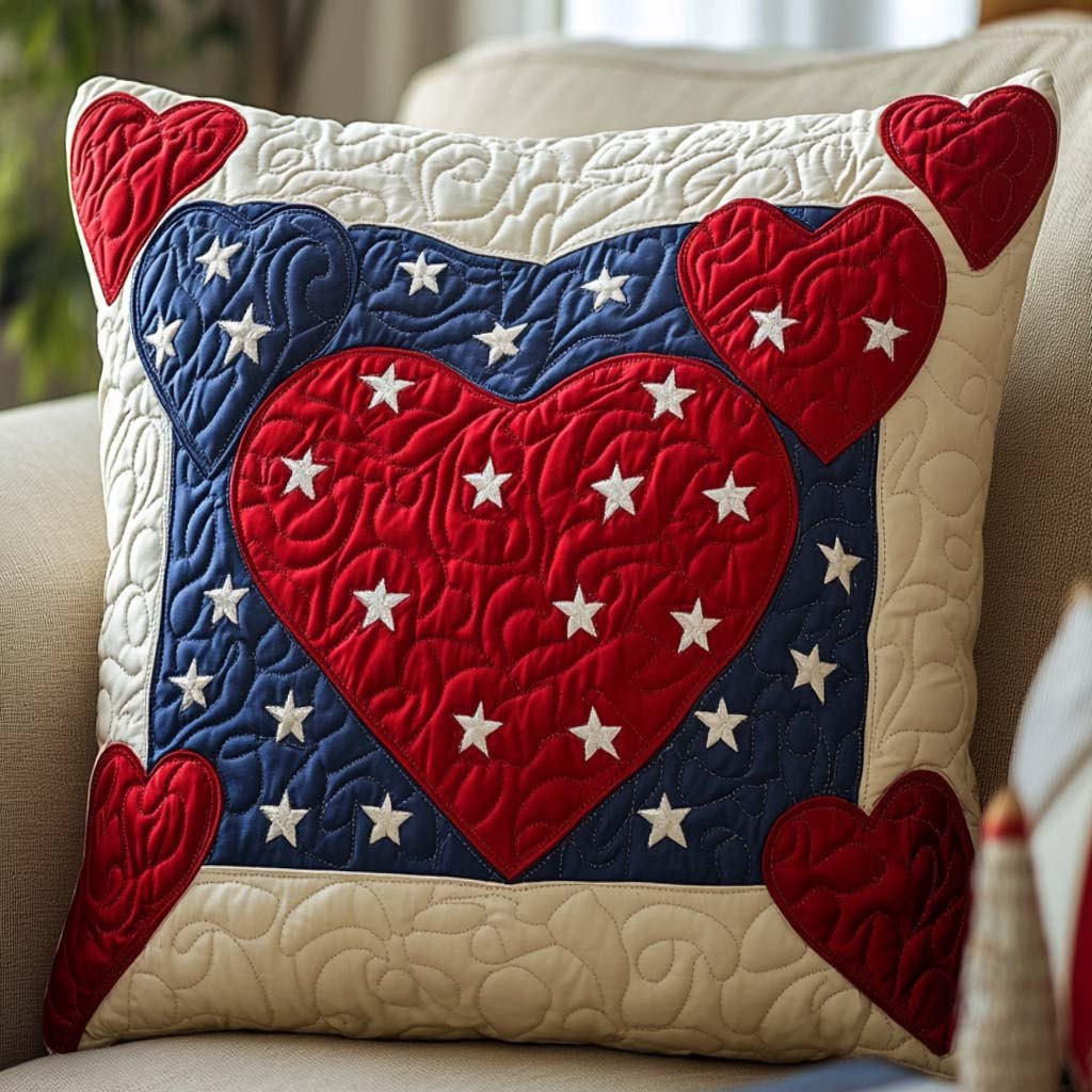 Brave and Free Quilted Cushion Cover printed cushion cover
