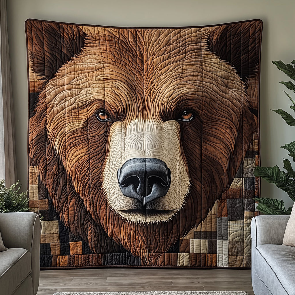 Brave Bear Quilted Blanket printed blanket