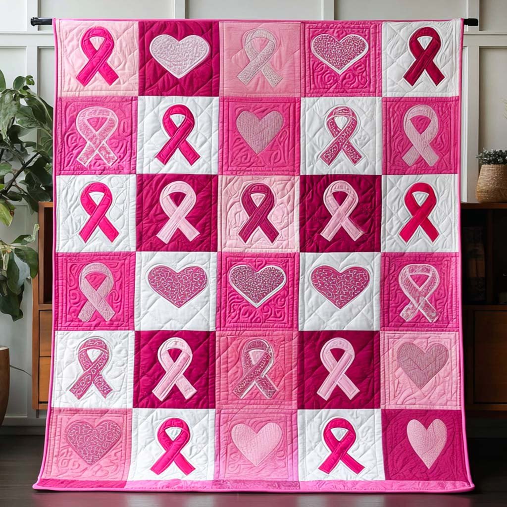 Brave Hearts Quilted Blanket printed blanket
