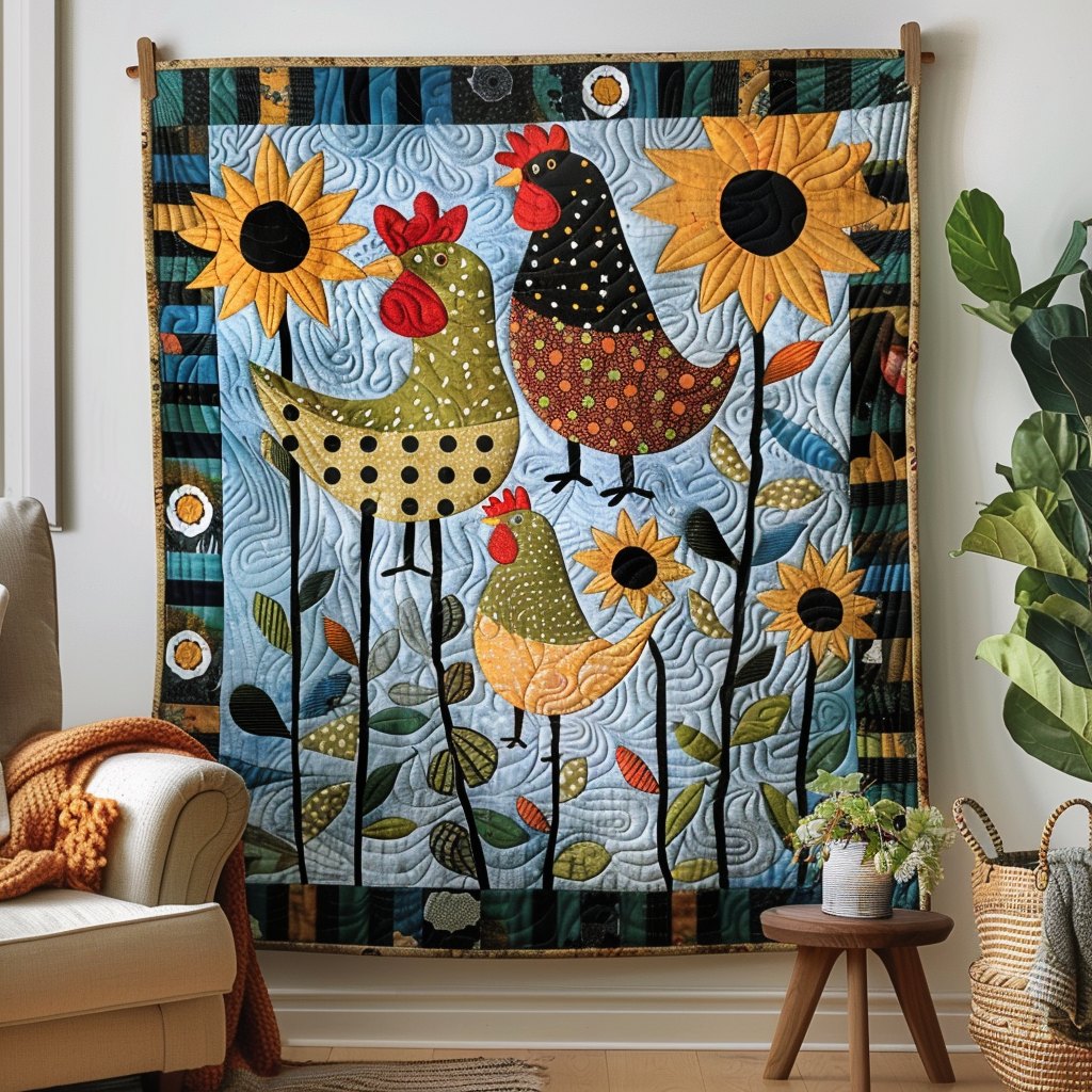Bright Barnyard Quilted Blanket printed blanket